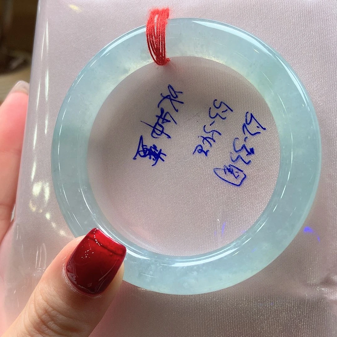 翡翠未镶嵌手镯冰冰蓝4号