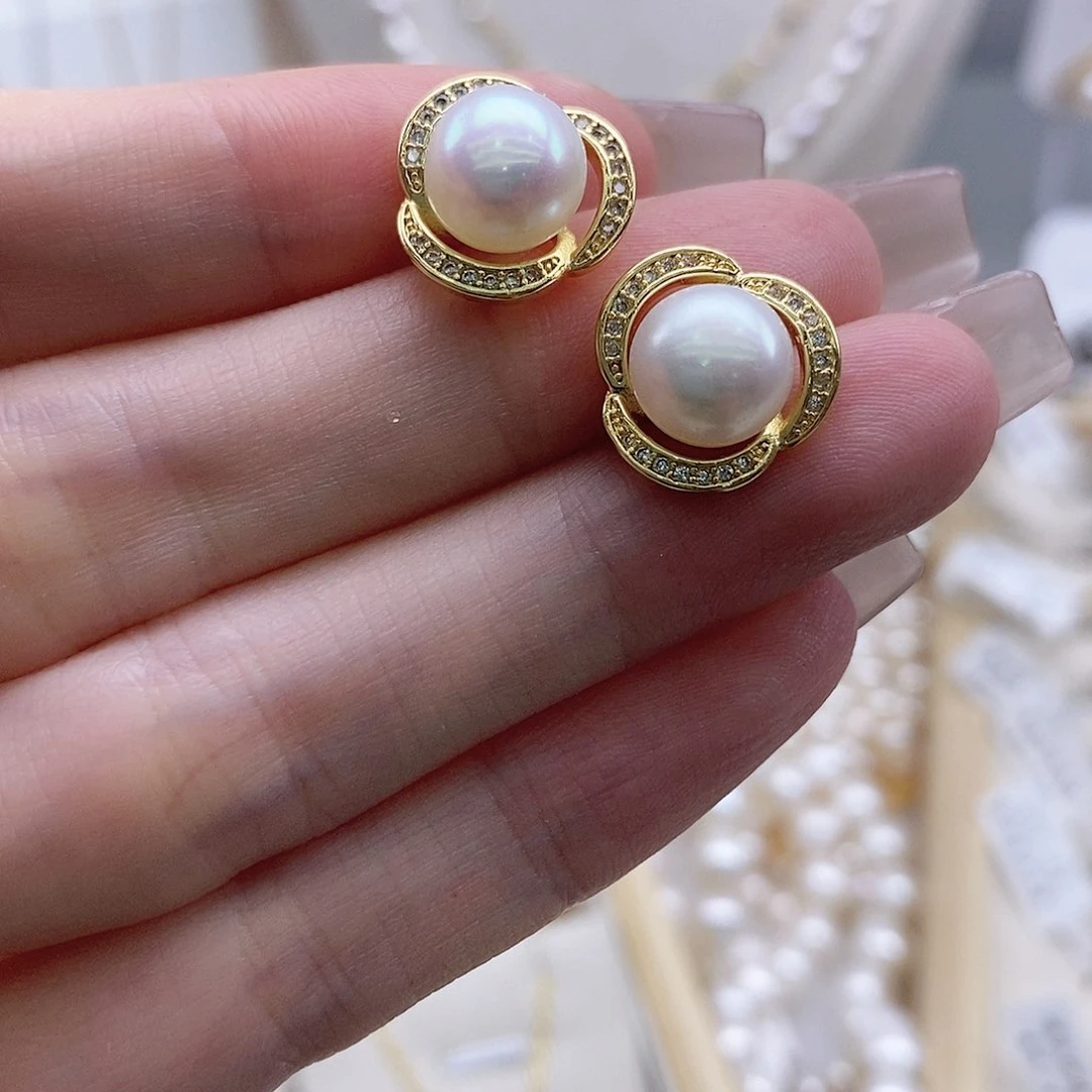 戒指银S925镶嵌淡水珍珠