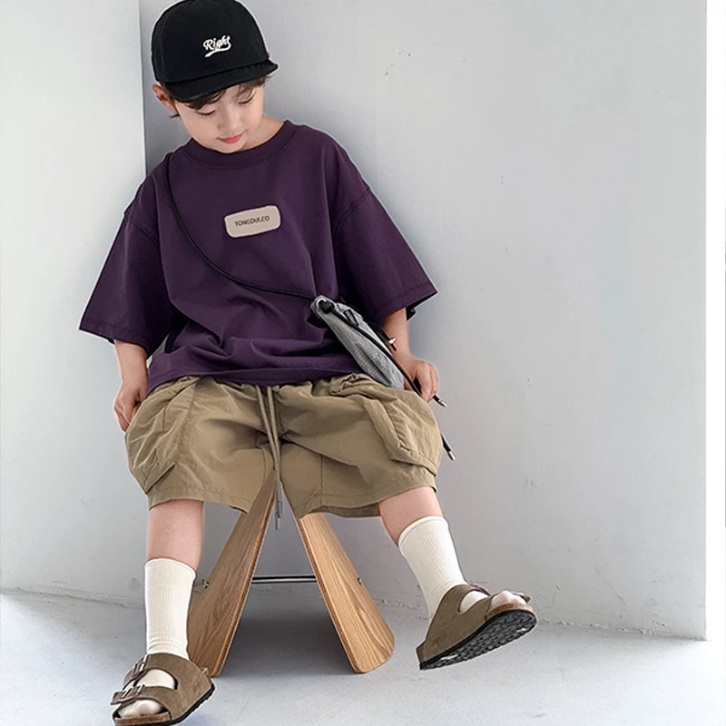 童装男童短袖t恤夏装2025新款儿童套装夏款中大童夏季上衣男孩潮t