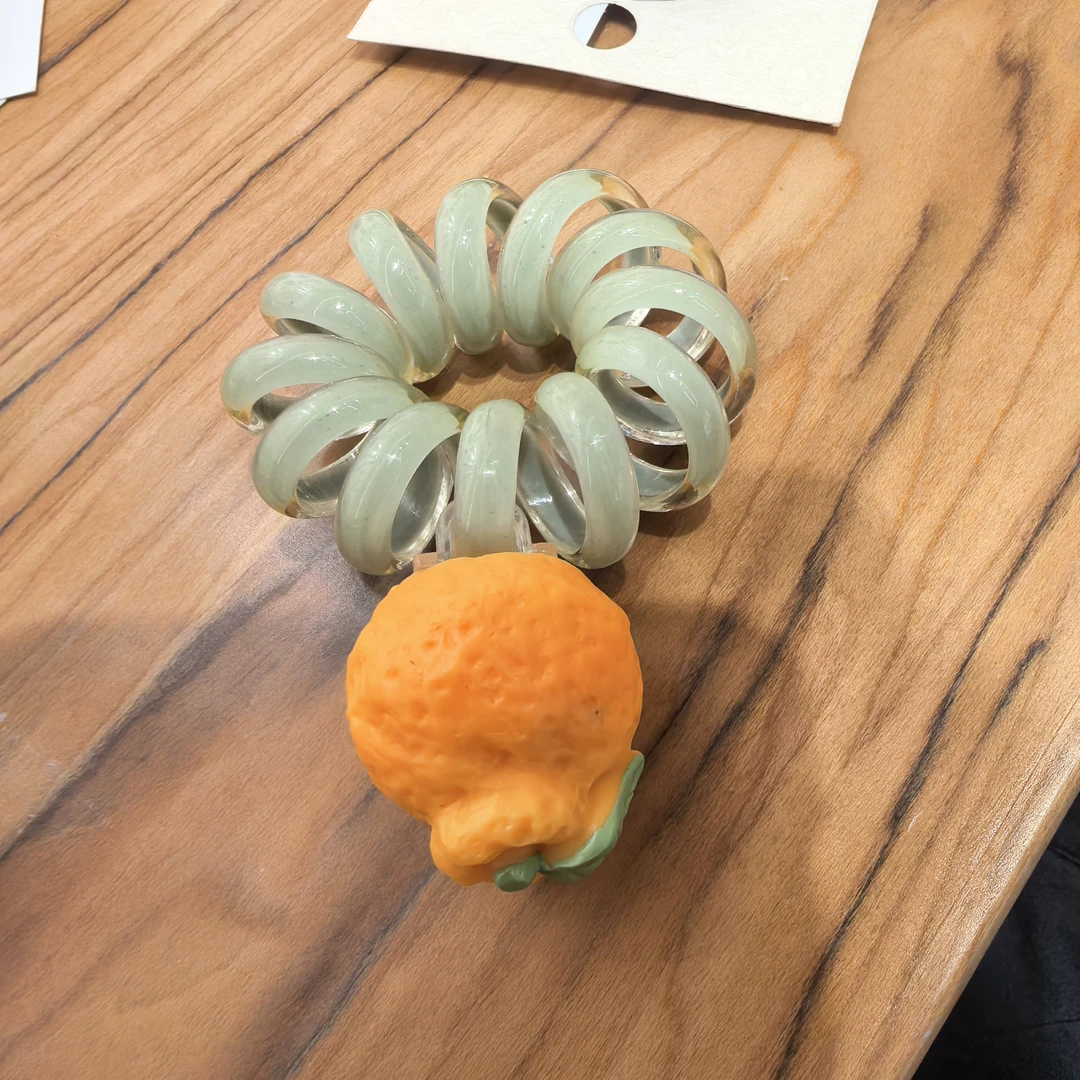 E721橙色小丑橘电话线发绳