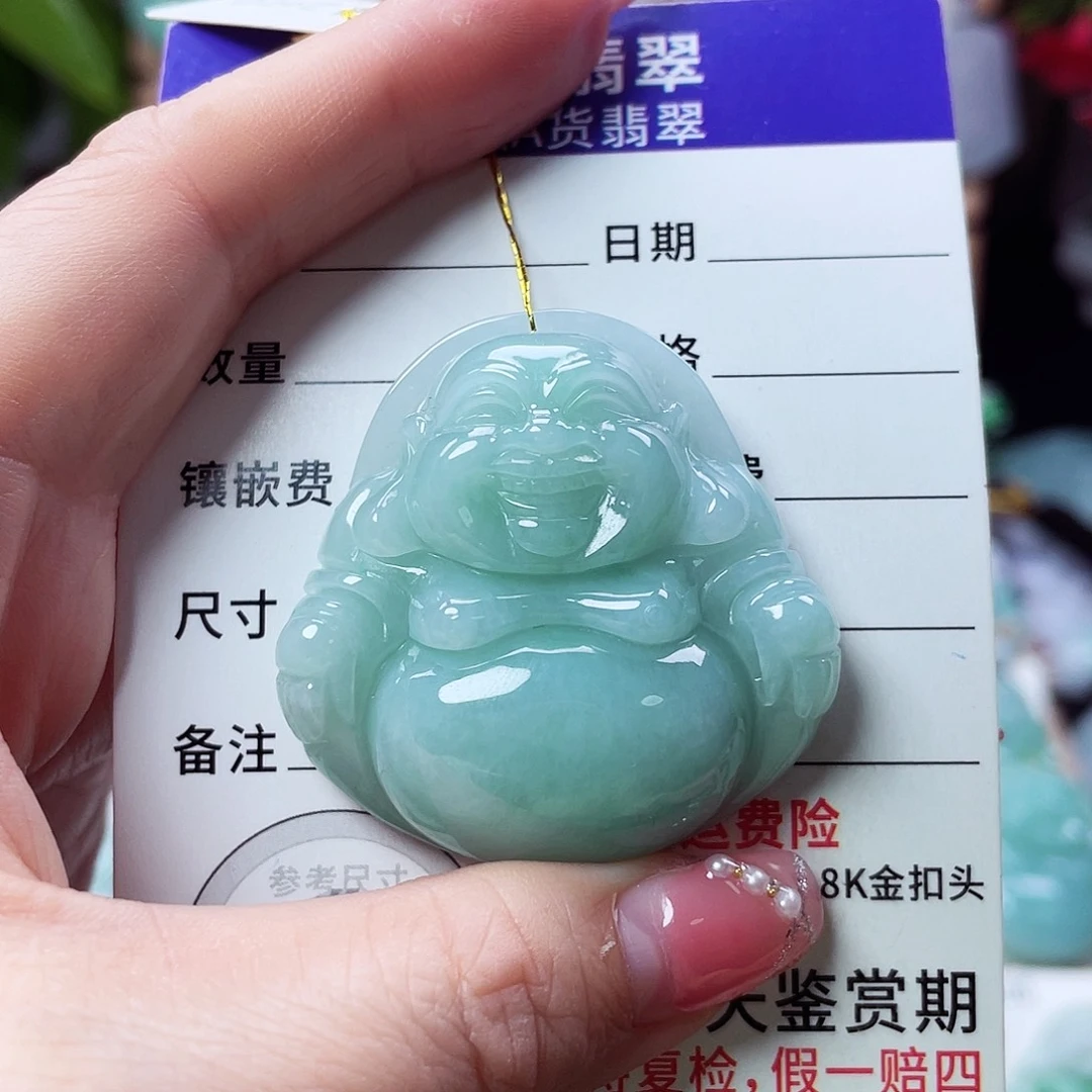 翡翠未镶嵌颈饰佛公37