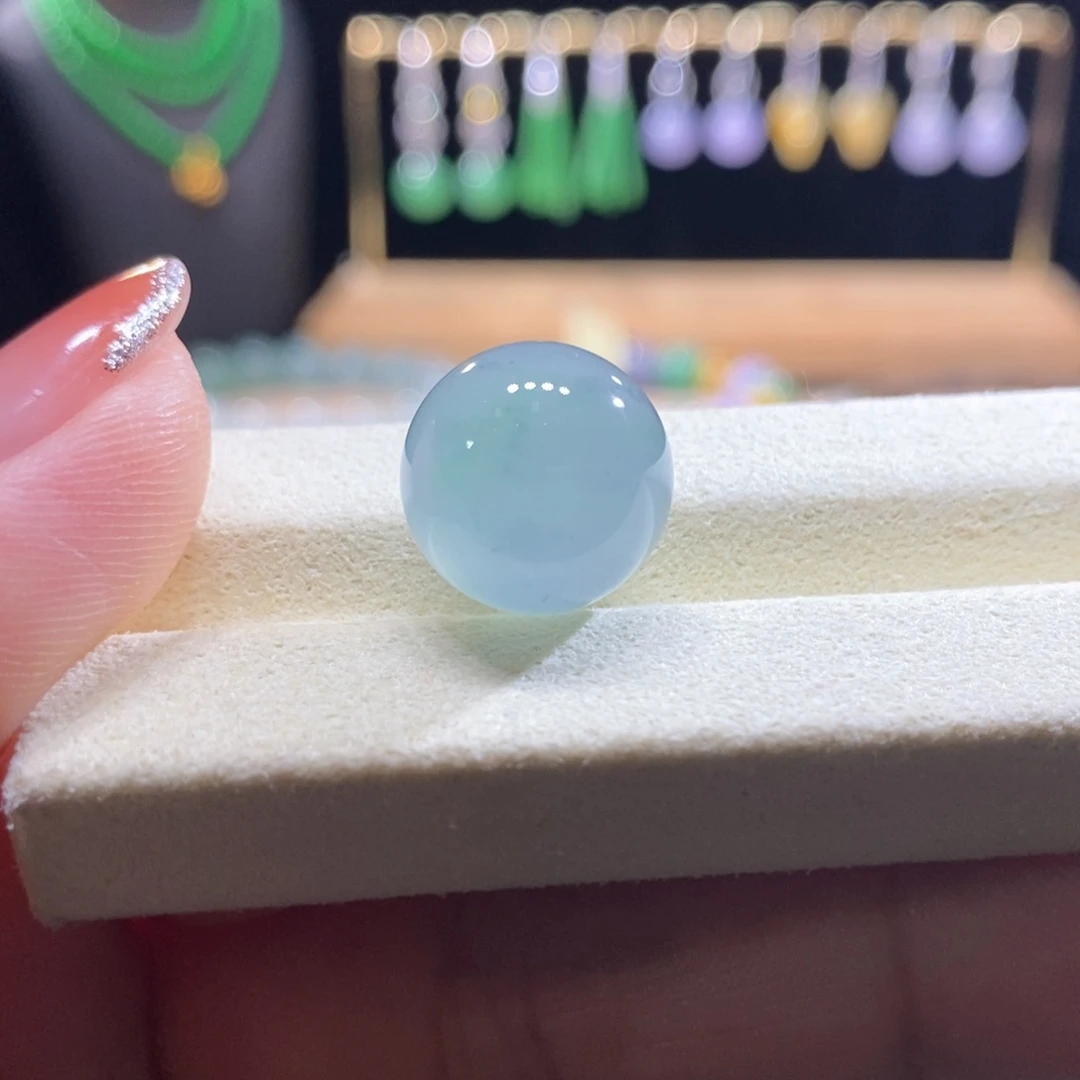 翡翠未镶嵌吊坠(不含链)翡翠冰蓝飘绿珠