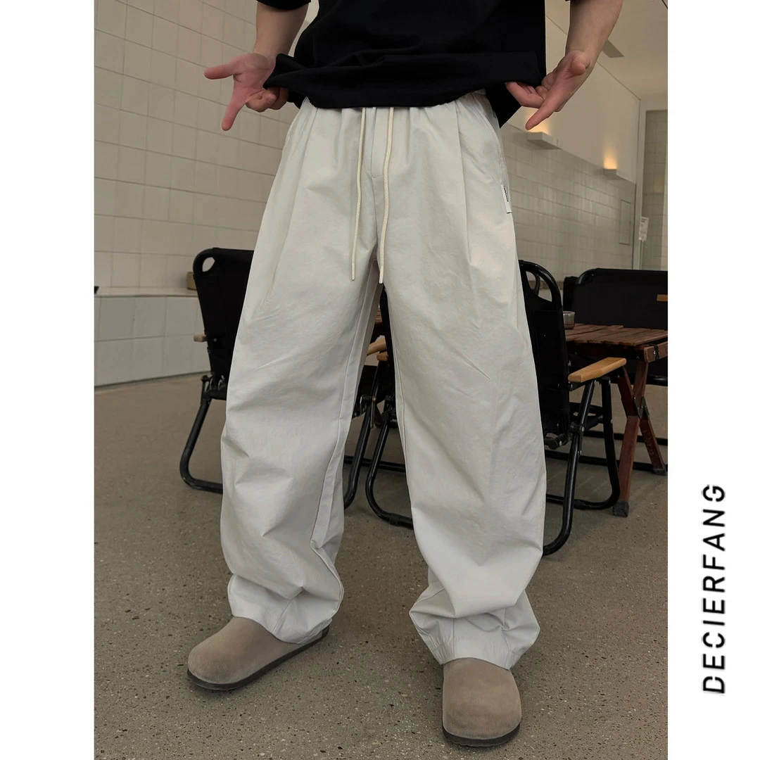 马年限定新款时尚潮流美式休闲裤男士简约百搭宽松大码休闲裤