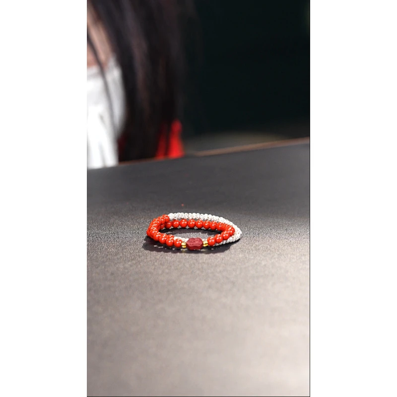 红珠子星月精品木制手串0.6 6mm XD284（无礼盒）