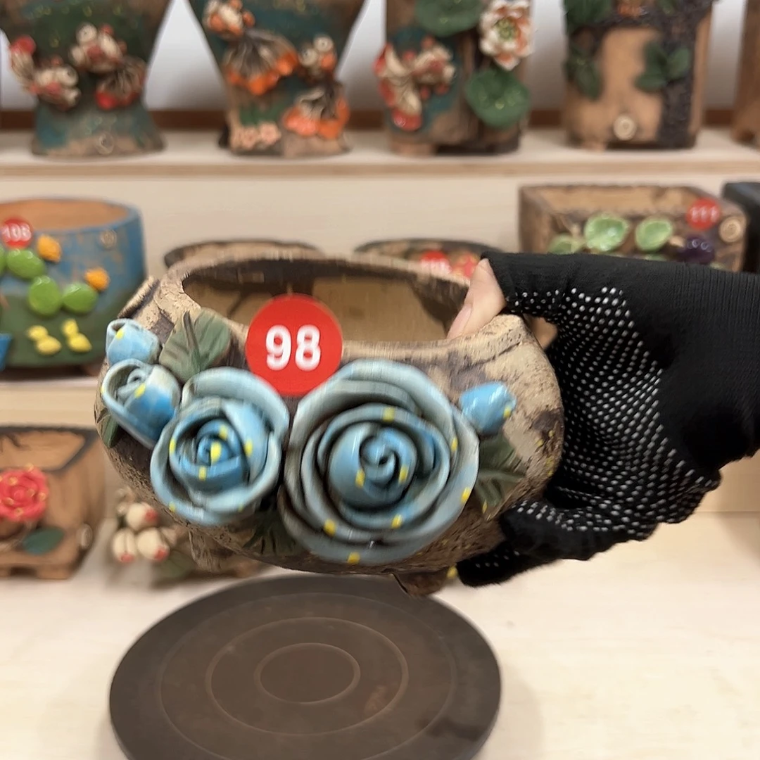 紫砂花盆98号内口11，外高11