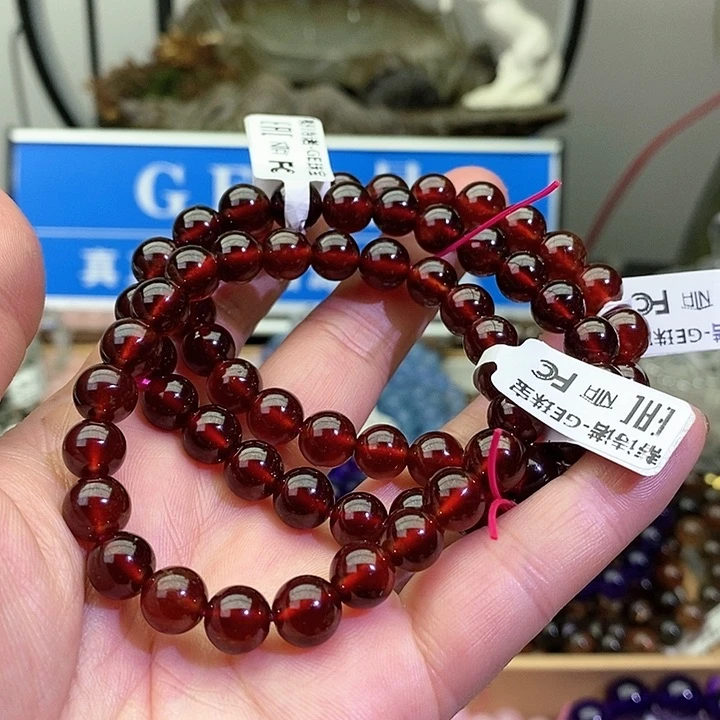 水晶手链未镶嵌石榴石8+