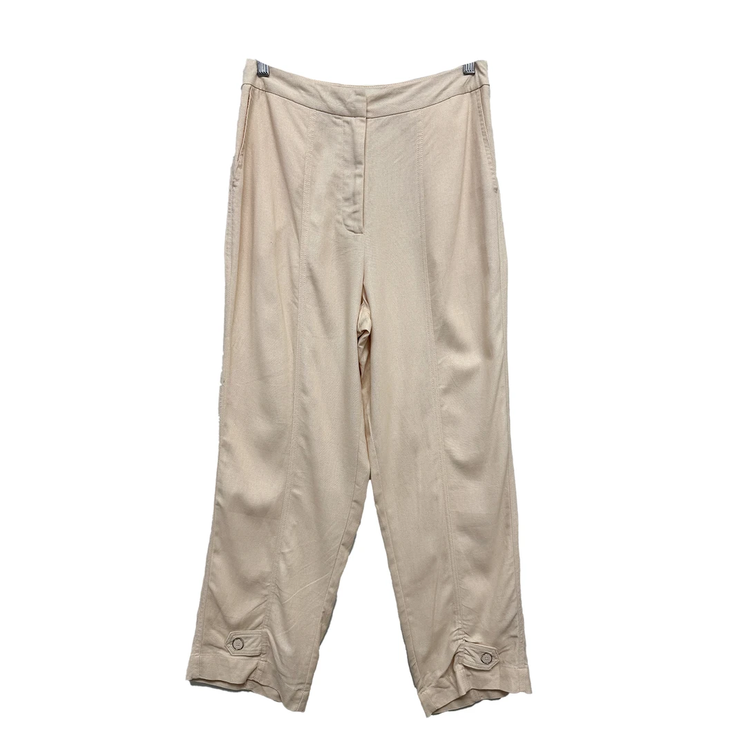 7887#纯色时尚休闲百搭亚麻休闲裤