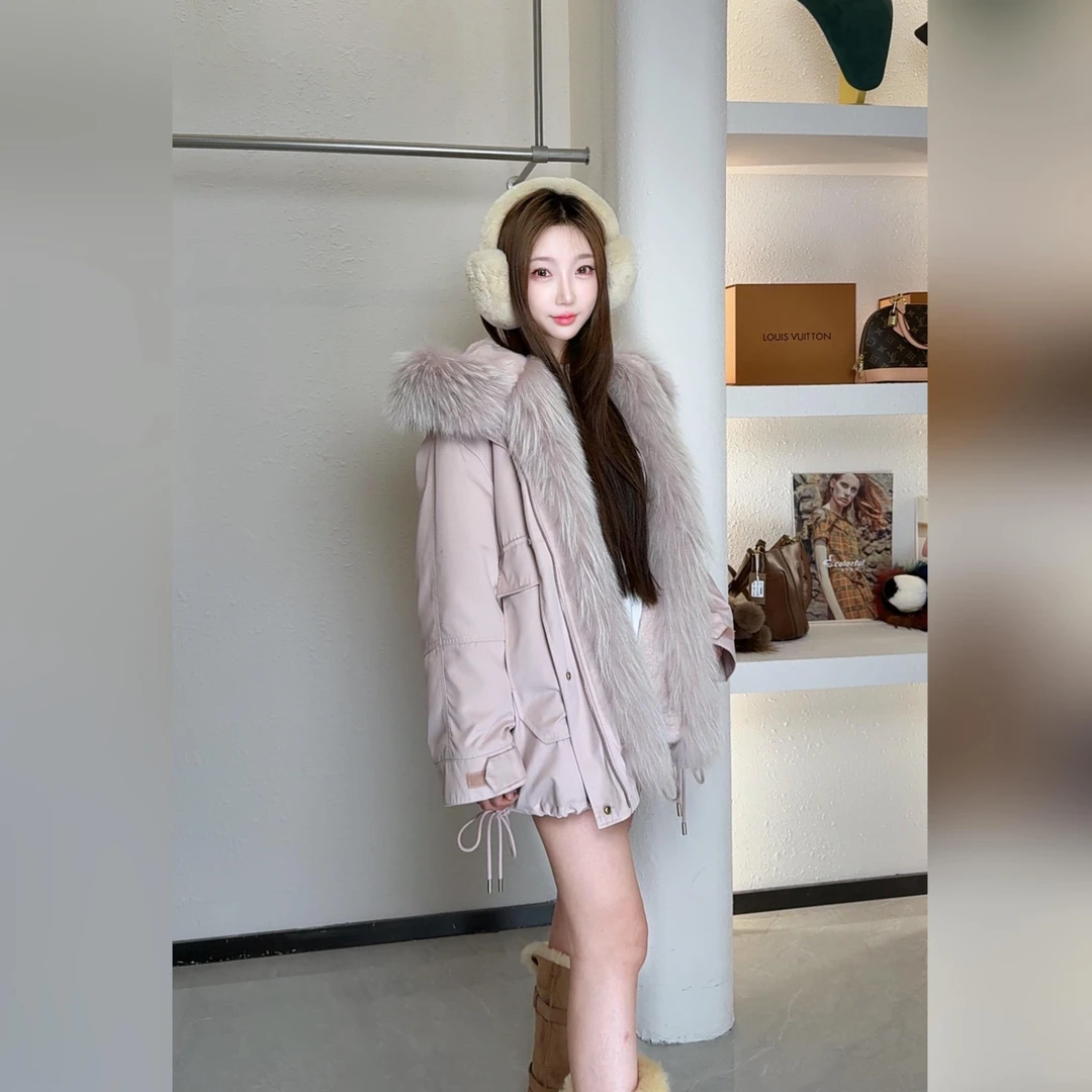 【冰雪奇缘】2025年新款派克外套可拆卸内胆貉子毛领