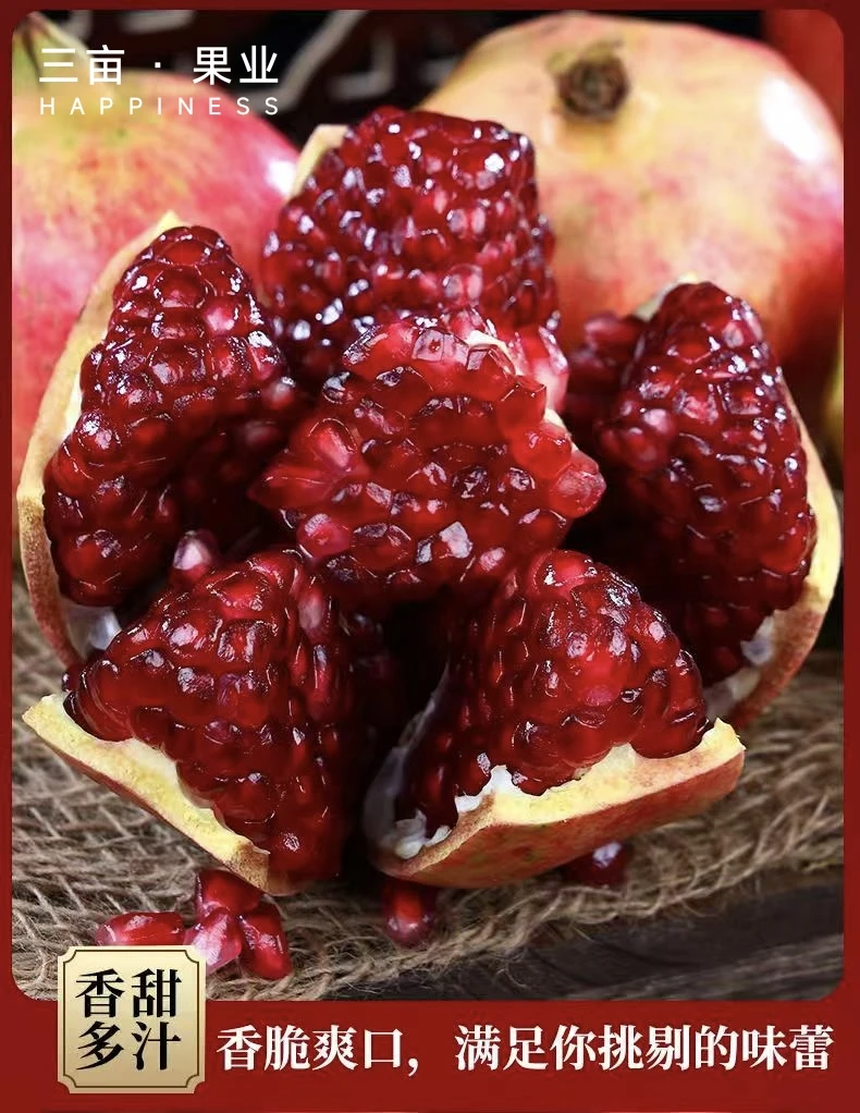 四川会理突尼斯软籽石榴高山老树爆甜多汁不吐籽