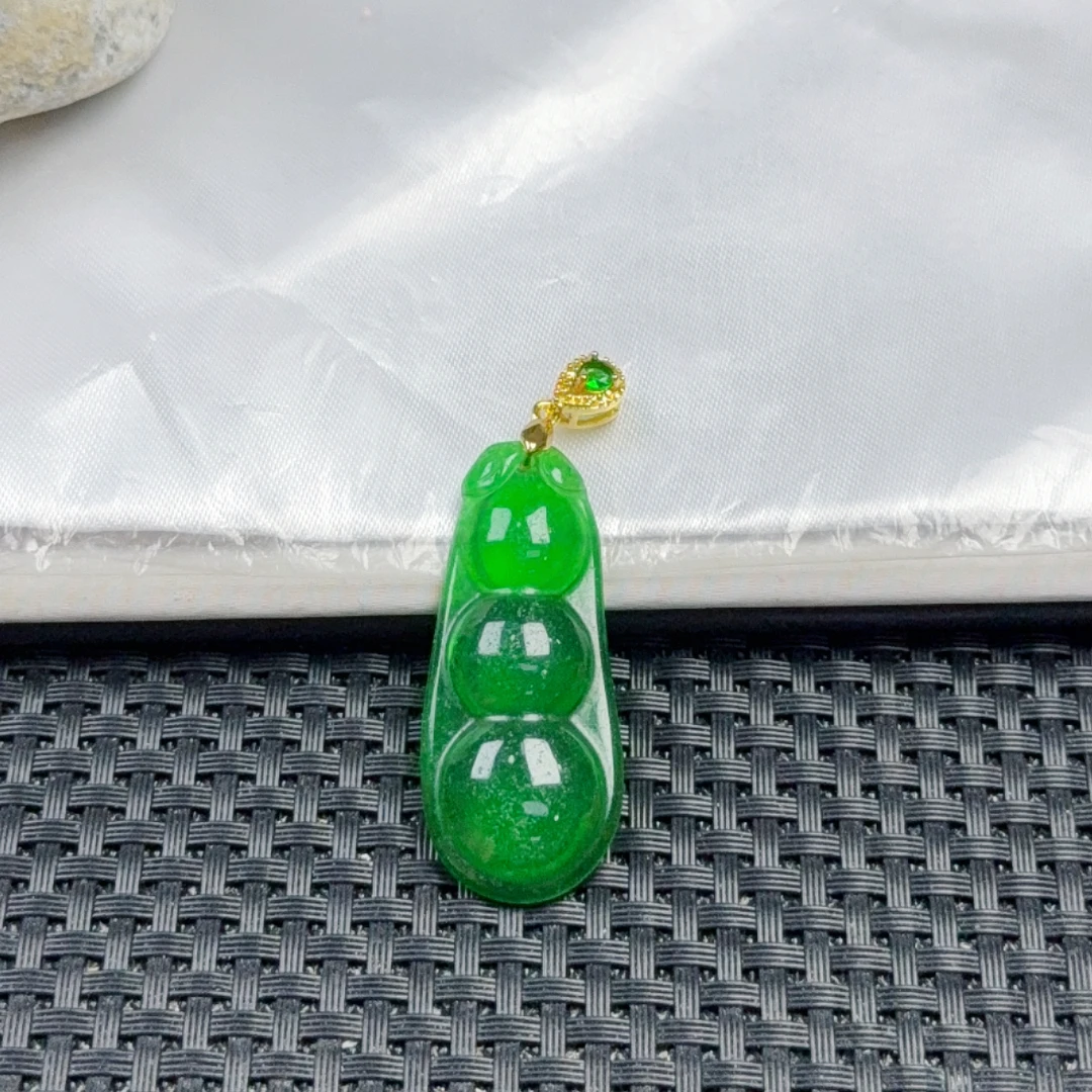 【聚宝严选】D0180绿四季豆福豆吊坠妈妈款精致精美气质百搭