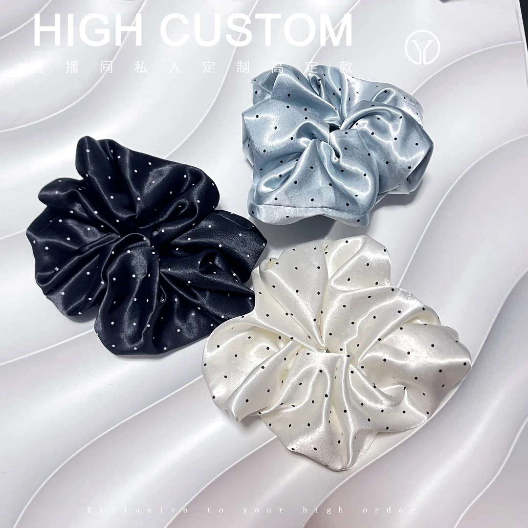 流光缎面波点三色发圈