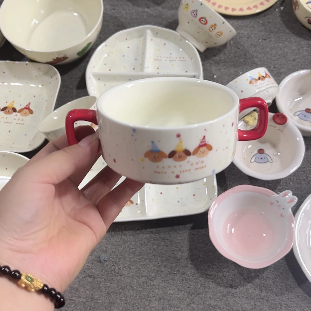 双耳碗陶瓷餐具陶瓷
