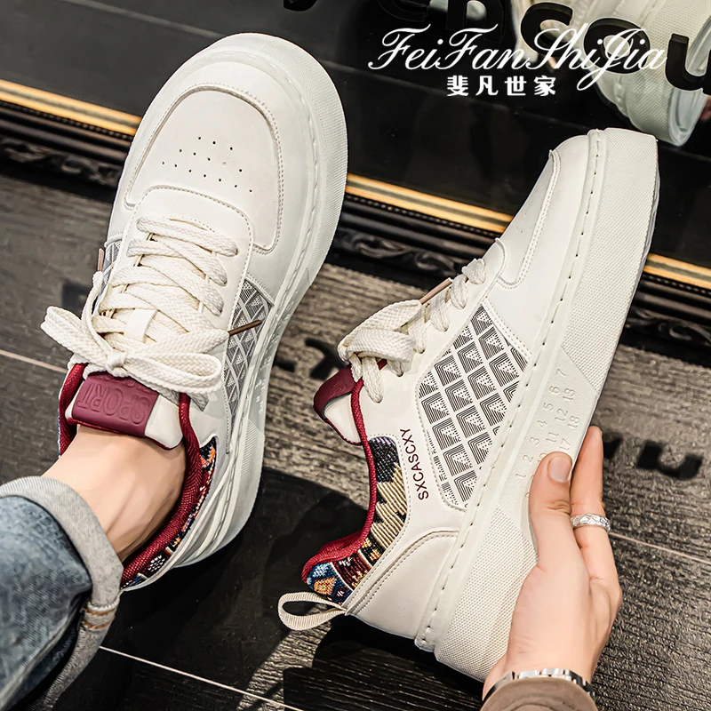 男鞋爆款2025秋季新款休闲透气小白鞋青少年韩版时尚百搭痞帅板鞋