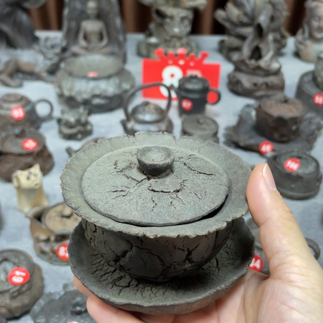 福利全手捏柴烧茶器