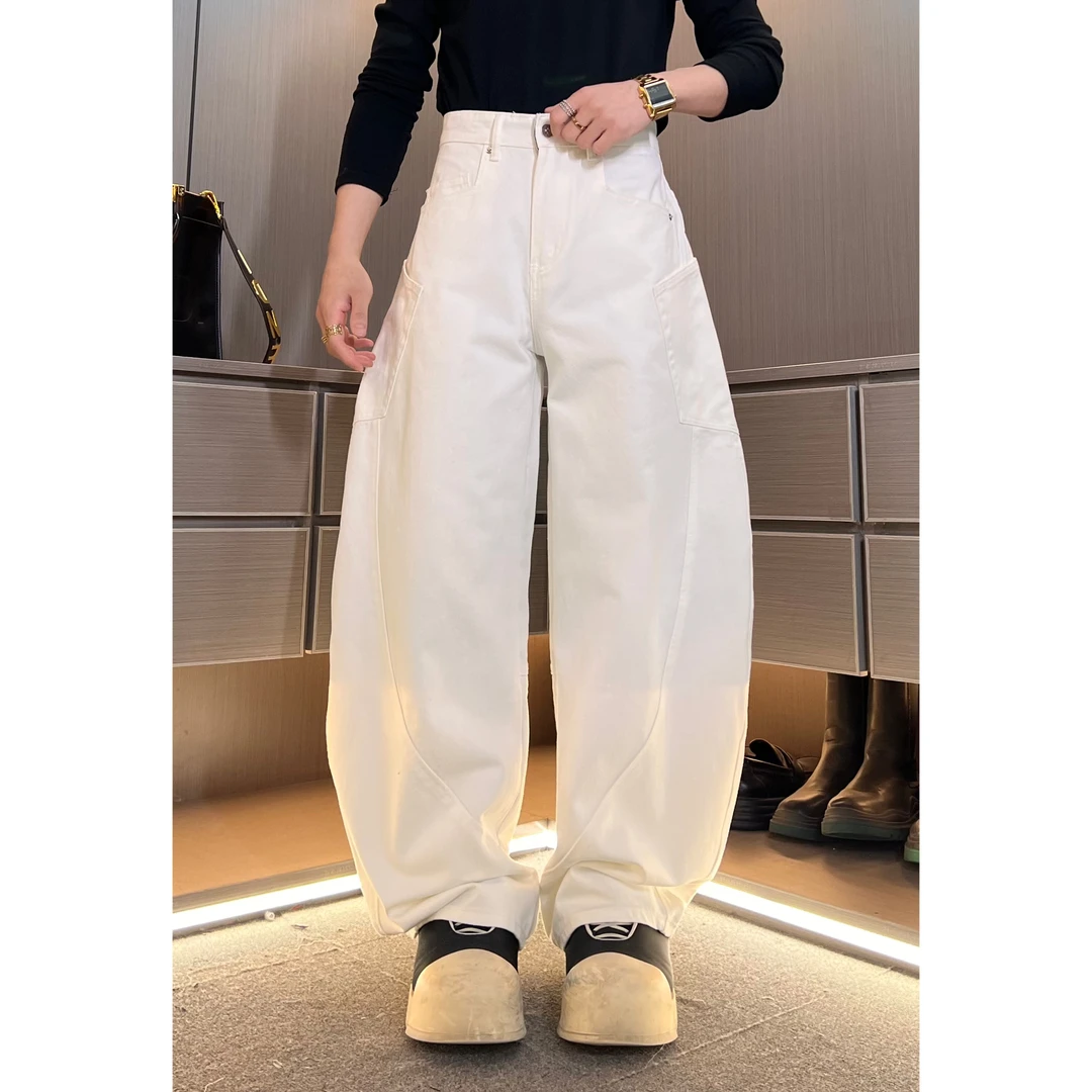 裤子58115男士高品质大口袋立体剪裁弯刀牛仔裤