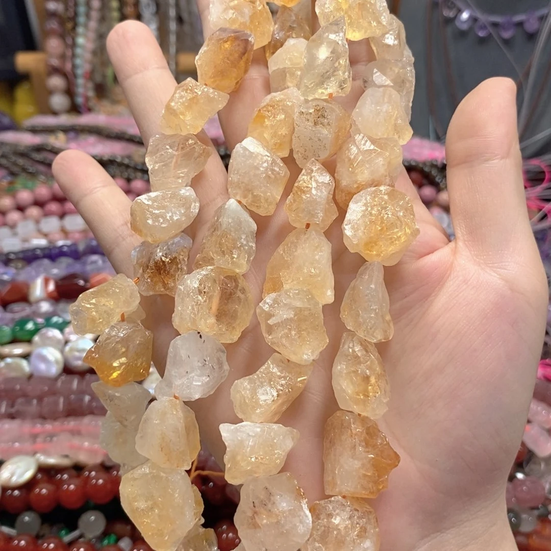 玛瑙/玉髓未镶嵌珠宝半成品黄水晶原矿一条