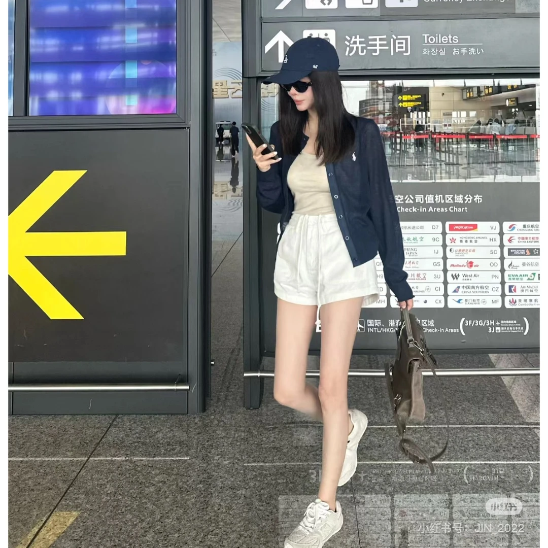 初见家【小马刺绣软糯针织开衫】2025春季纯色休闲开衫外套女