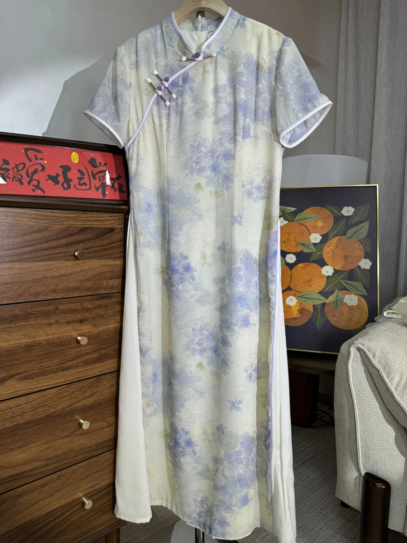 【陌花】秋纱2025夏季新款轻奢显瘦清新淡雅原创设计改良旗袍