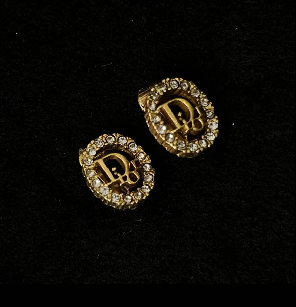 95新 DIOR/迪奥 GGS迪奥字母logo镶钻耳夹/70519151
