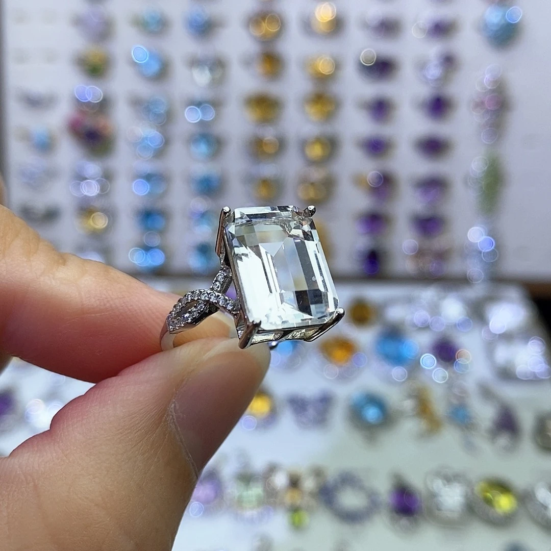银S925镶嵌戒指水晶不含证书