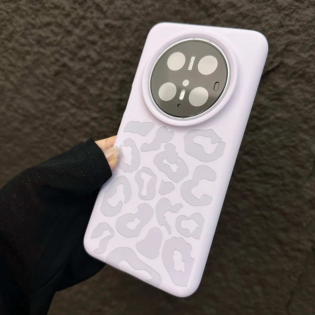 适用华为mate70pro手机壳液态硅胶豹纹mate60创意pura80/70女新款