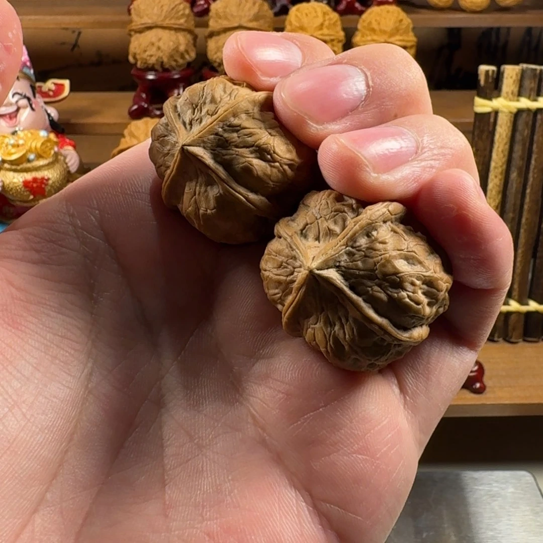 树*生铁核桃把件正十字四棱
