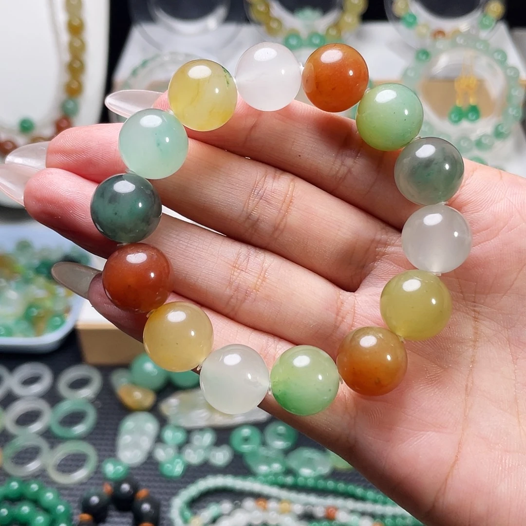 一***晶石英质玉合金手链