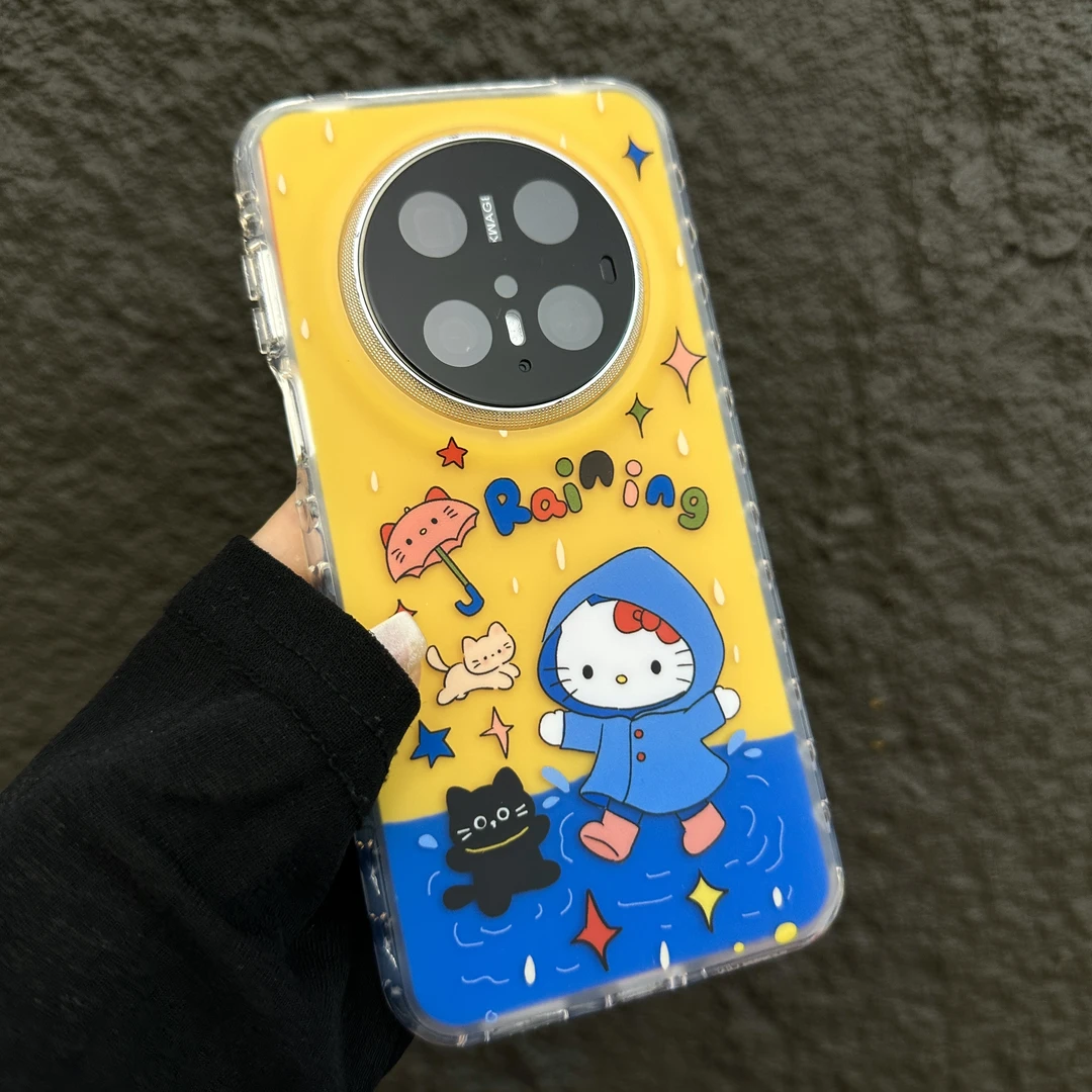 适用华为mate70pro手机壳pura80/70超萌雨衣kitty猫mate60可爱女