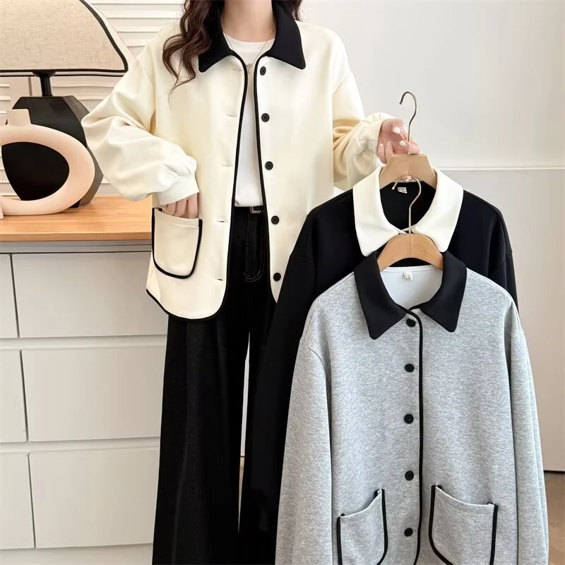 【萨萨Be Firm】微胖大码女装季宽松显瘦休闲韩版减龄外套200可穿