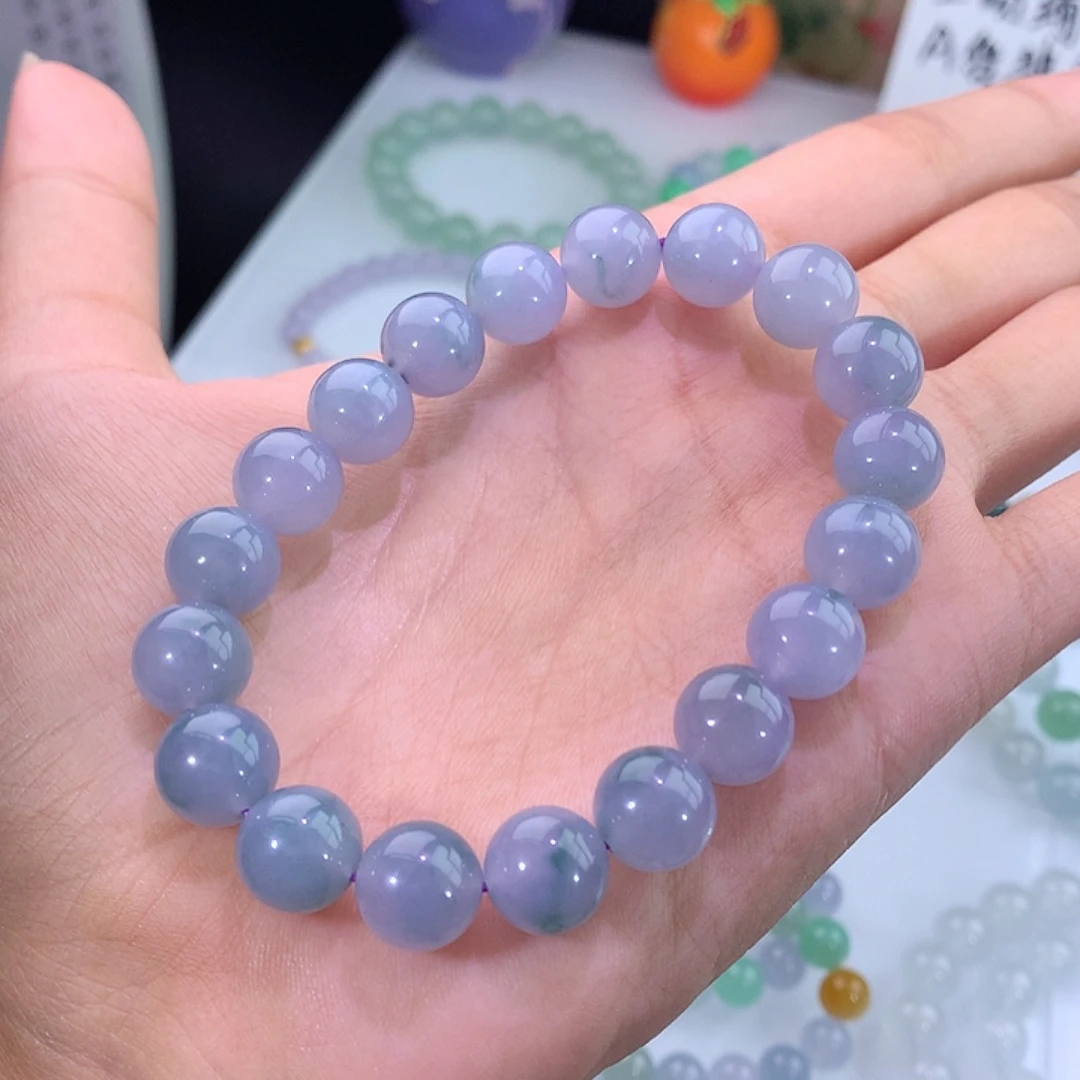 未镶嵌手链翡翠紫罗兰飘花手串