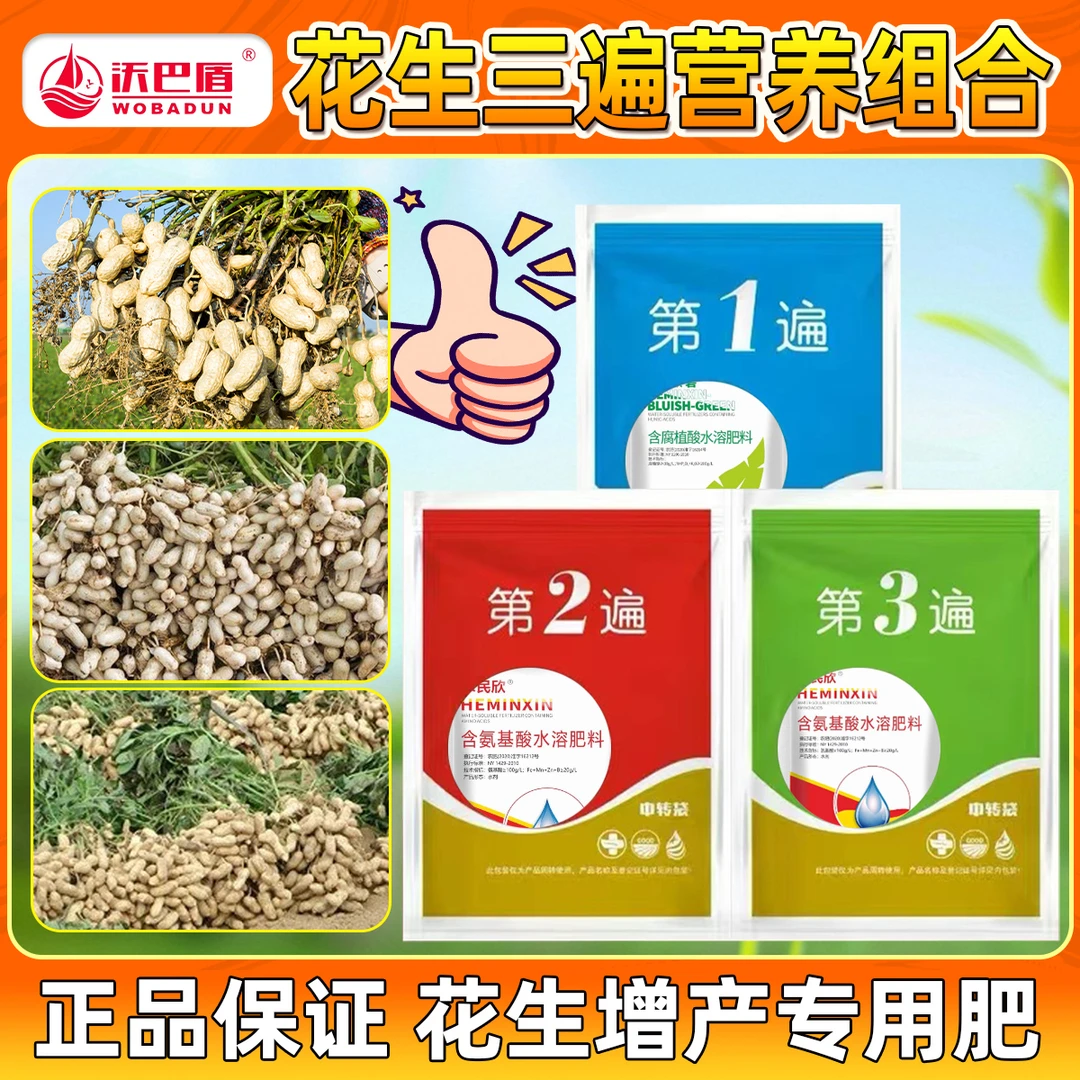 沃巴盾花生三遍增产组合方案上控下促调节生长促进花生营养输送