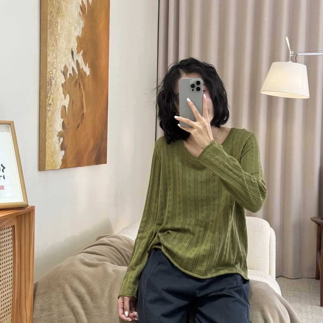 喜樂 2025天丝羊毛纯色圆领针织打底衫春季新款时尚百搭休闲女士