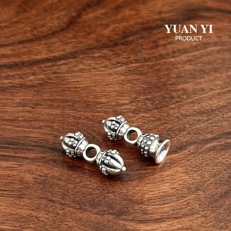 925银银制品 金刚降魔杵铃背云线束念珠侧挂手持108计数文玩配饰