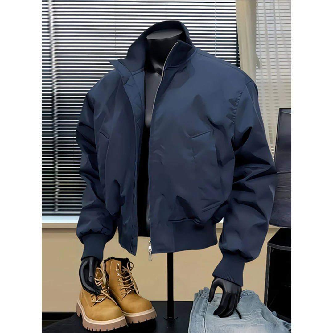 【高品质】教练飞行夹克男秋冬季短款外套高级感廓形美式立领棒球服