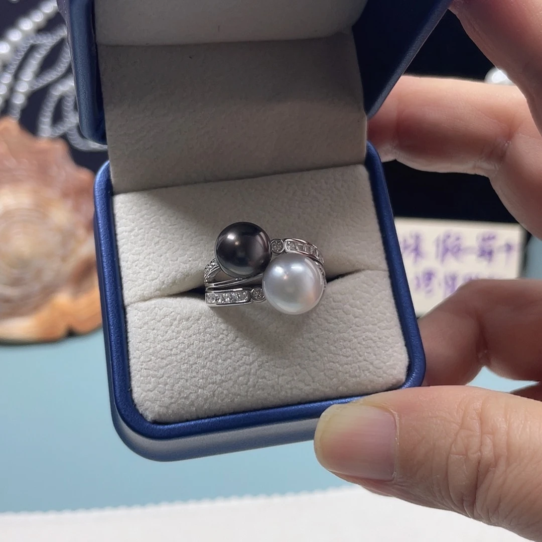 海水珍珠戒指银S925镶嵌