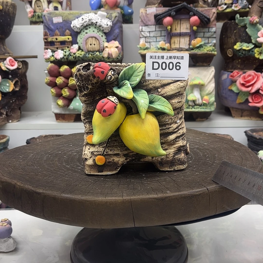 花盆006白狐花盆手捏