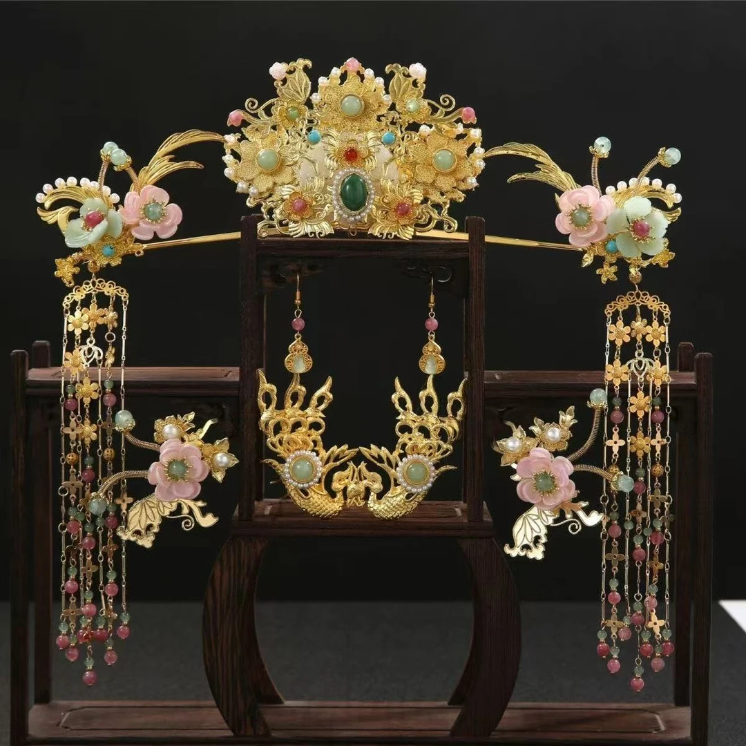 前尘梦汉服配饰古风唐风发冠琉璃发冠唐风大头系列套装