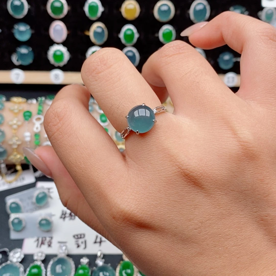 银S925镶嵌戒指翡翠