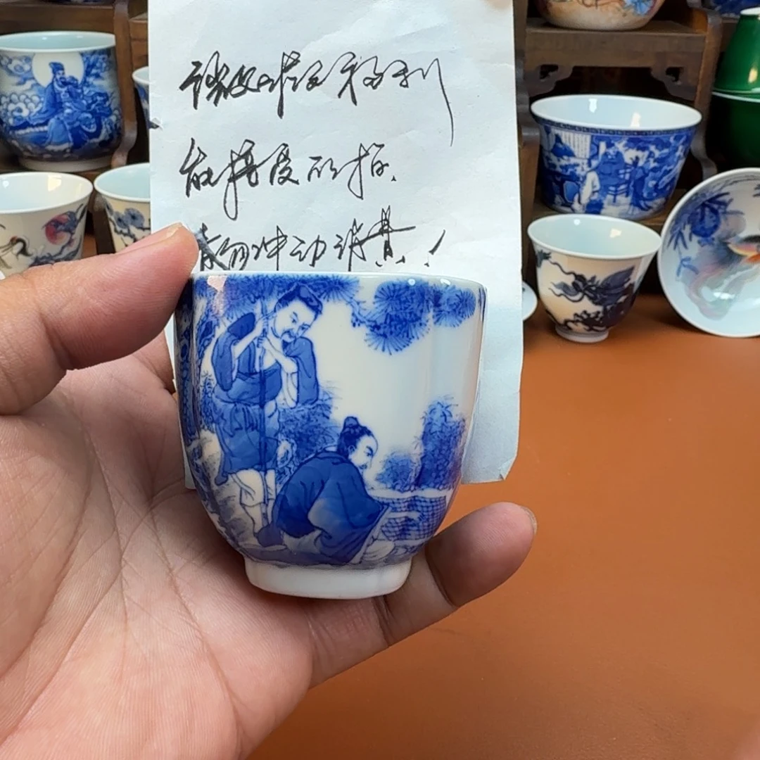 陶杯子景德镇全手工手绘陶瓷