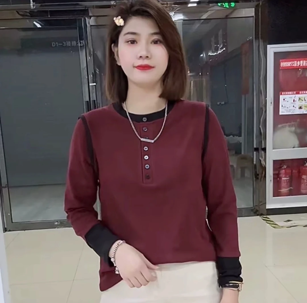 新款圆领小口打底衫911款