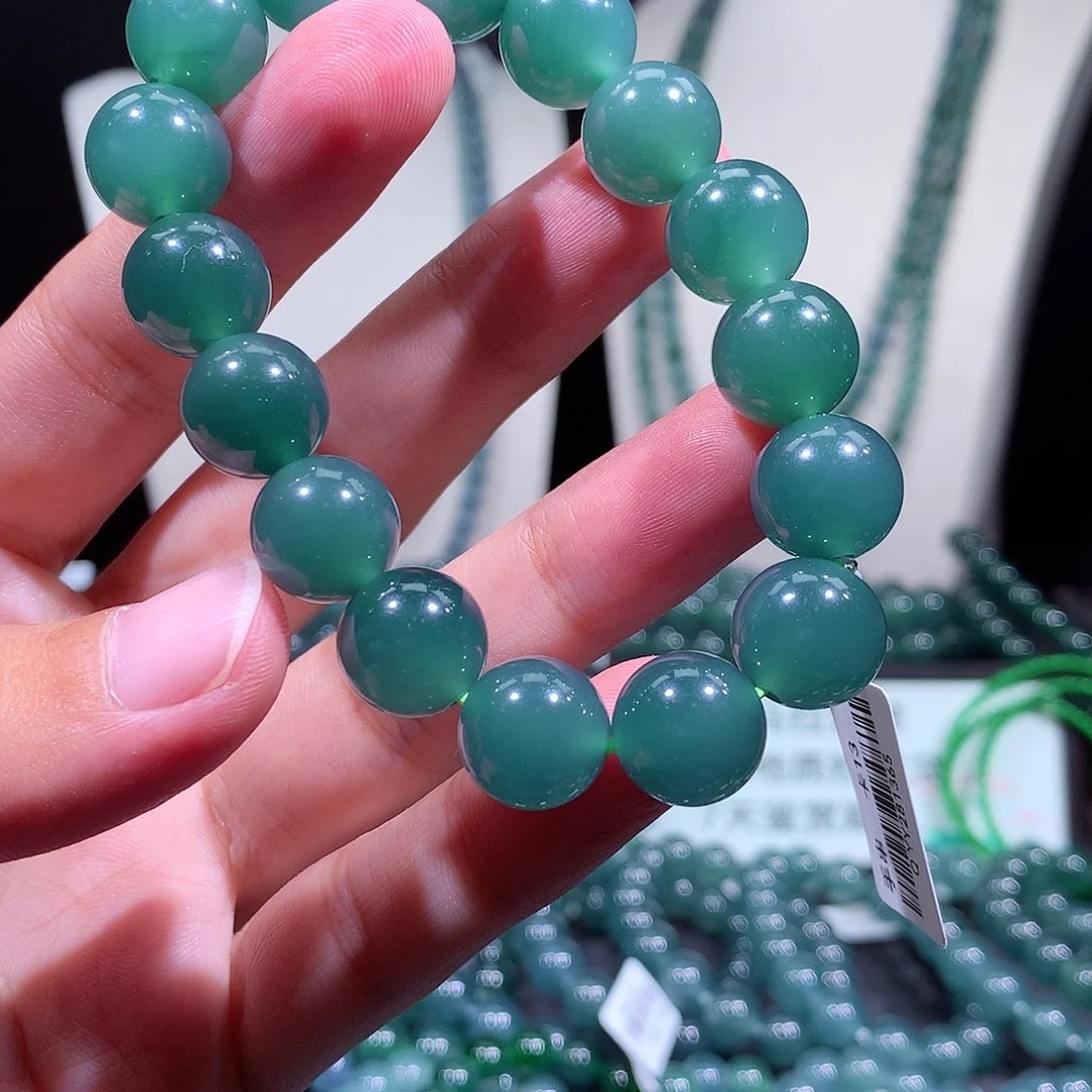 翡翠未镶嵌手链天然a货翡翠手串13