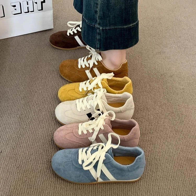 高颜值阿甘鞋女2025新款夏季鞋子爆款百搭黄色德训鞋运动休闲板鞋