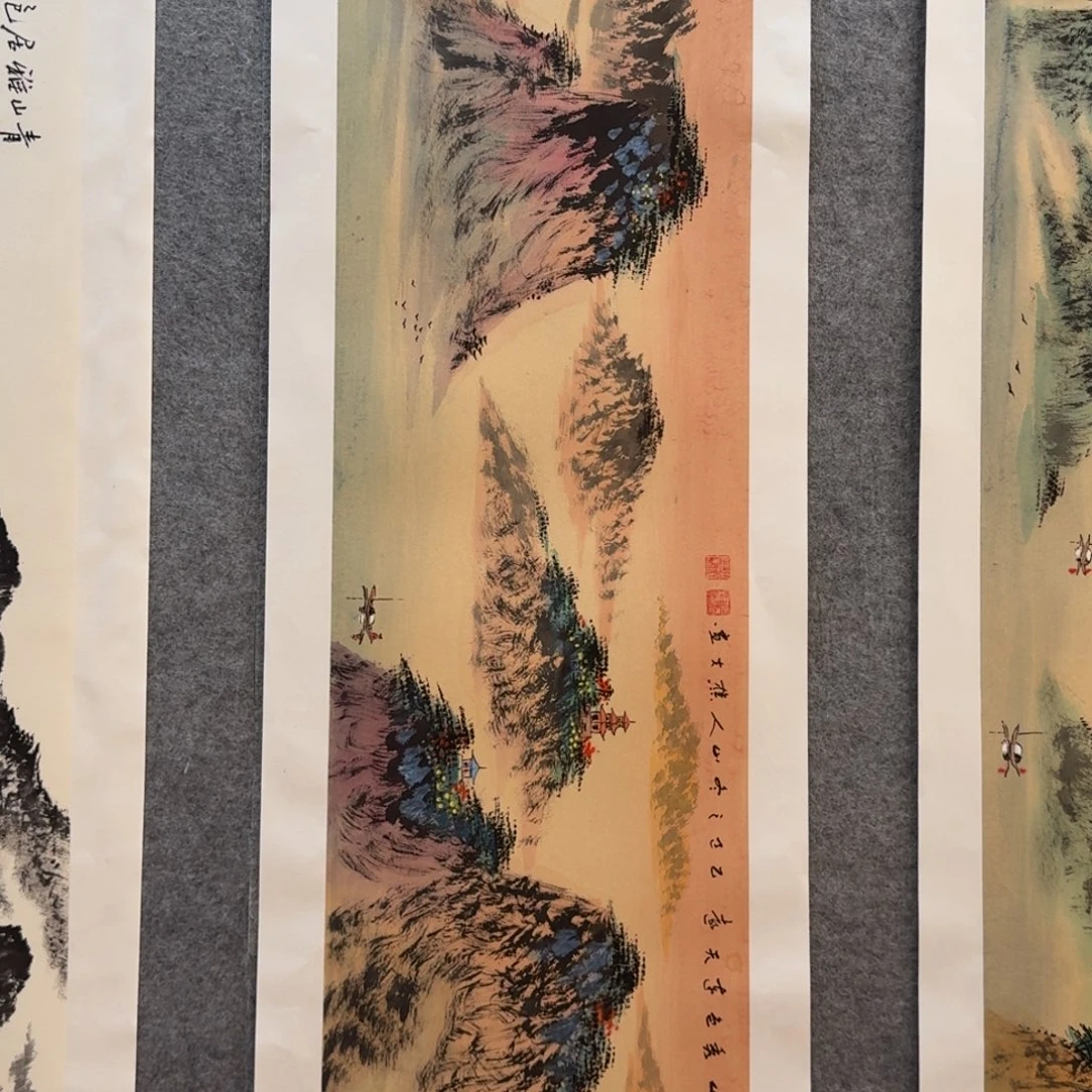 国画刘儒樵四尺对开作品