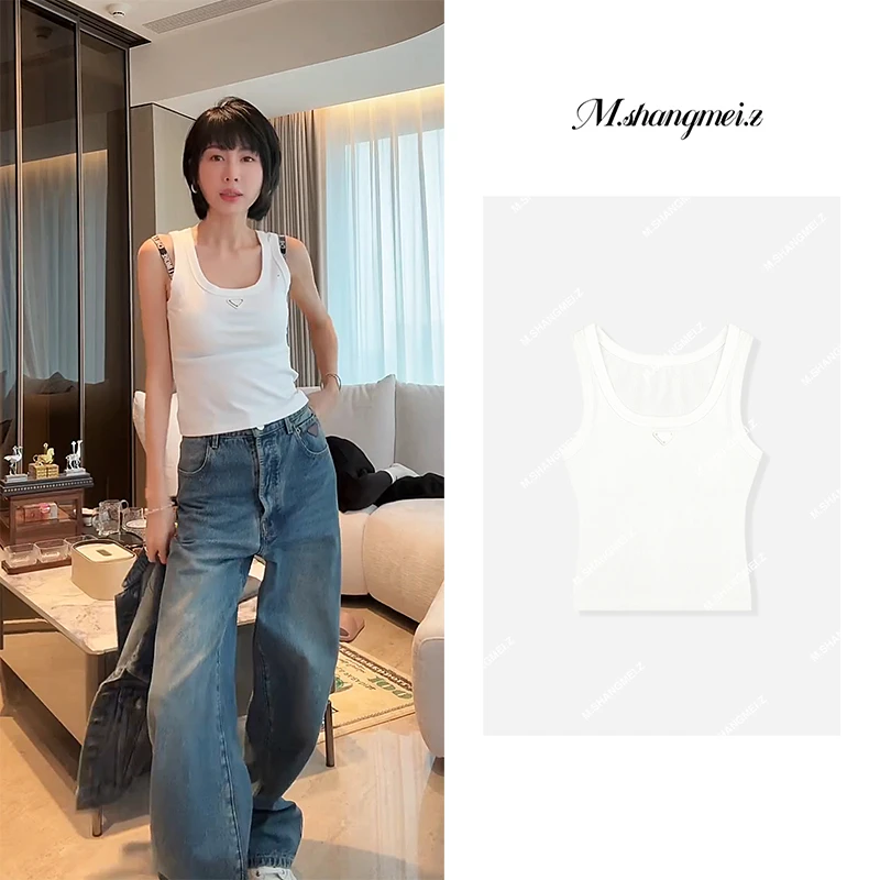M.SHANGMEI.Z/沐熙美大哥精致有弹力时髦三角标志背心X032214
