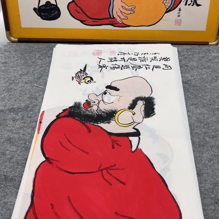 国画手绘禅意画一物一拍