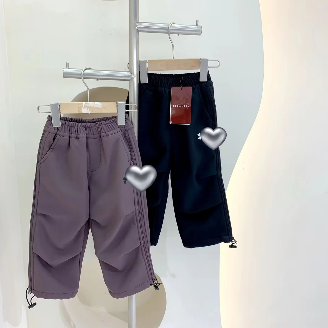 241755 女童冬季韩版棉质休闲加绒加厚百搭洋气长裤休闲裤