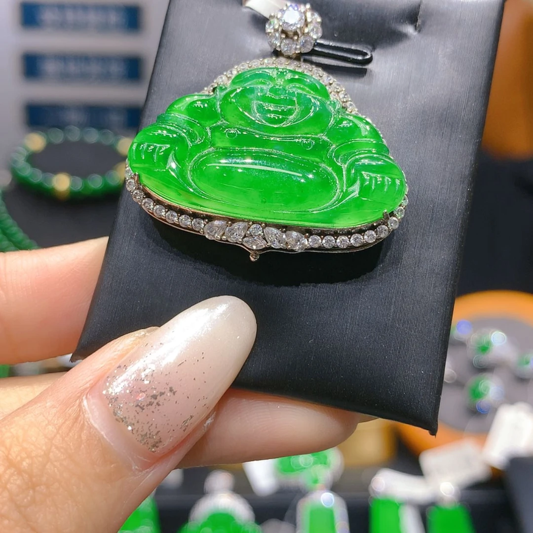 【闪购商品】颈饰银S925镶嵌翡翠5柒姐