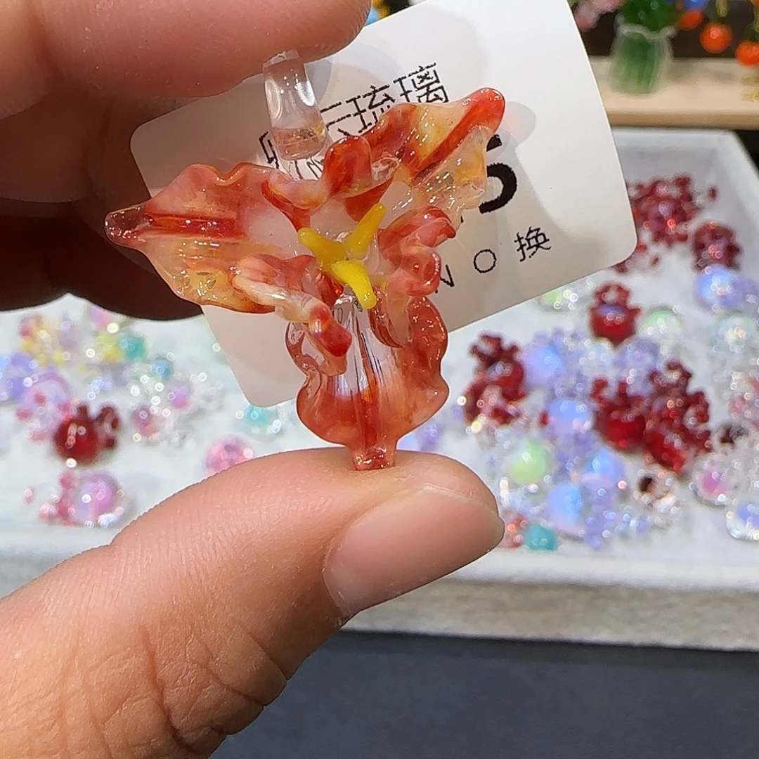 玻璃颈饰025鸢尾花