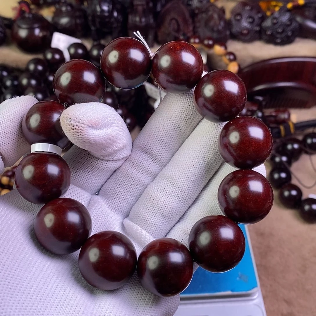 九***i小叶紫檀手串/手链无胶无蜡20鱼鳞顶泥