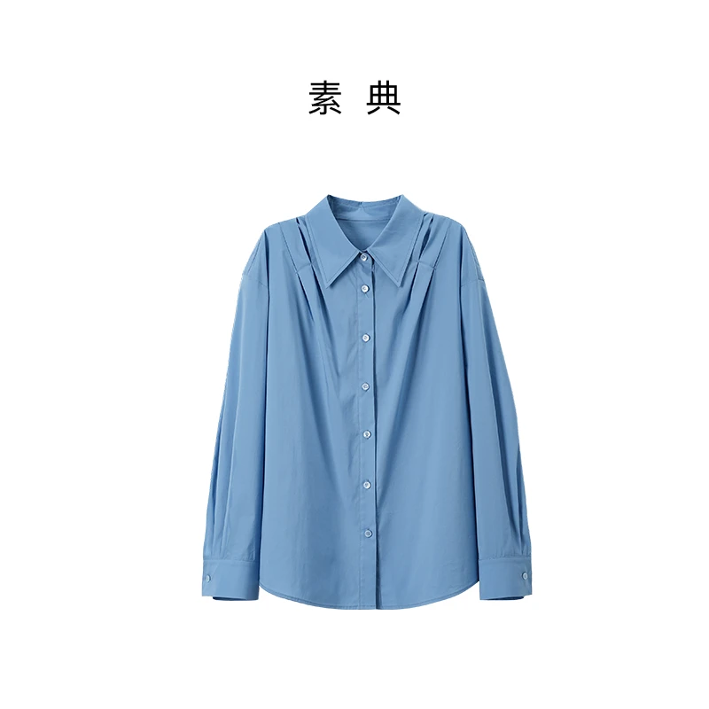新品预热【25CS147】单排多扣衬衫上衣气质纯色